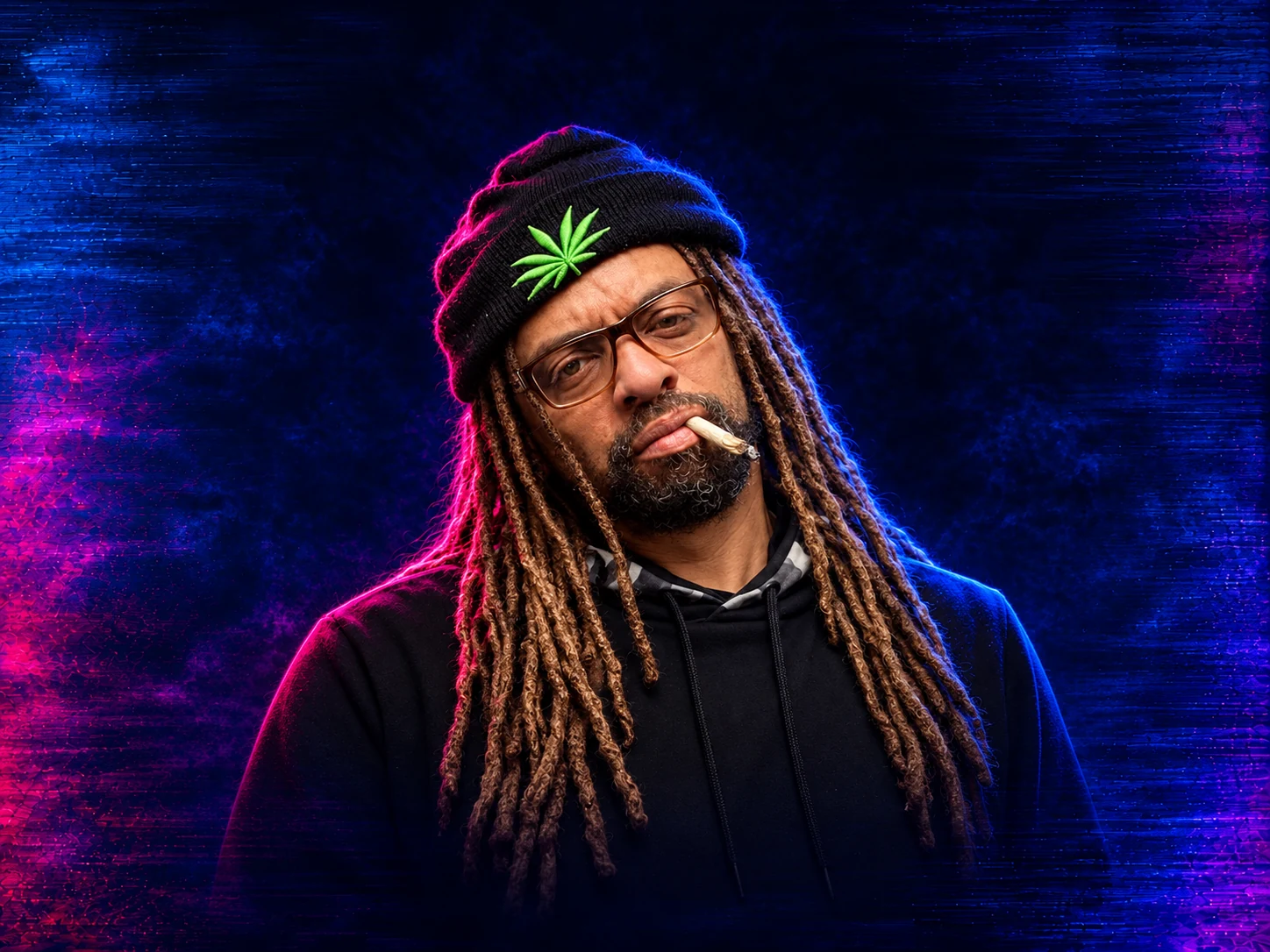 Portrait treatment of Ed ‘NJ Weedman’ Forchion